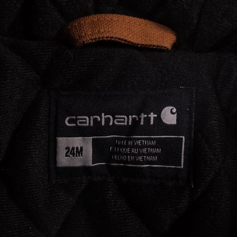 Carhartt Duck Canvas Hooded Jacket Toddler 24 Months Brown Insulated Full Zip